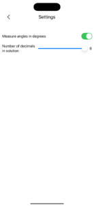 Numerical Solver: Settings screen